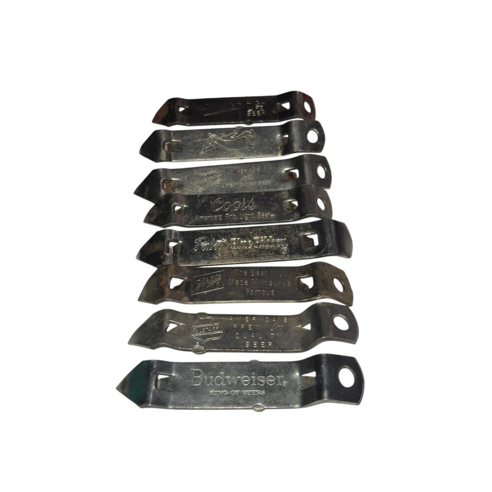 Vintage Assorted Beer Bottle Can Openers No Doubles Lot of 7 Advertising